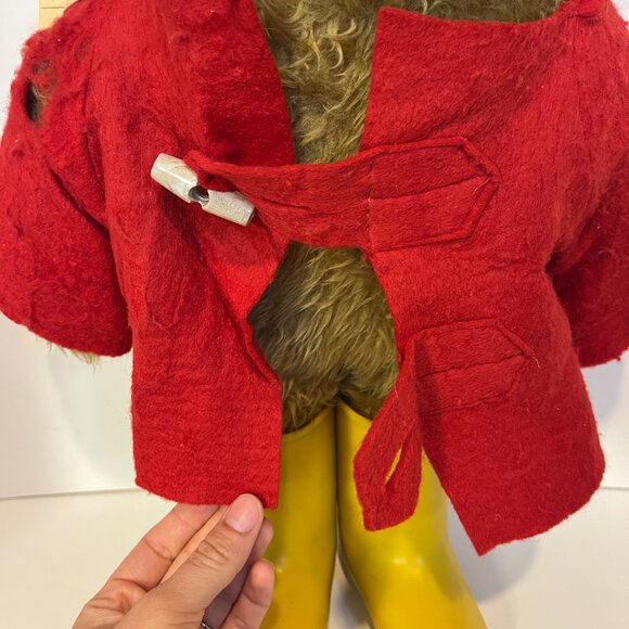 Vintage 1977 Paddington Bear Stuffed Plush 20" Eden Toys Yellow Boots Red Coat - Picture 4 of 16